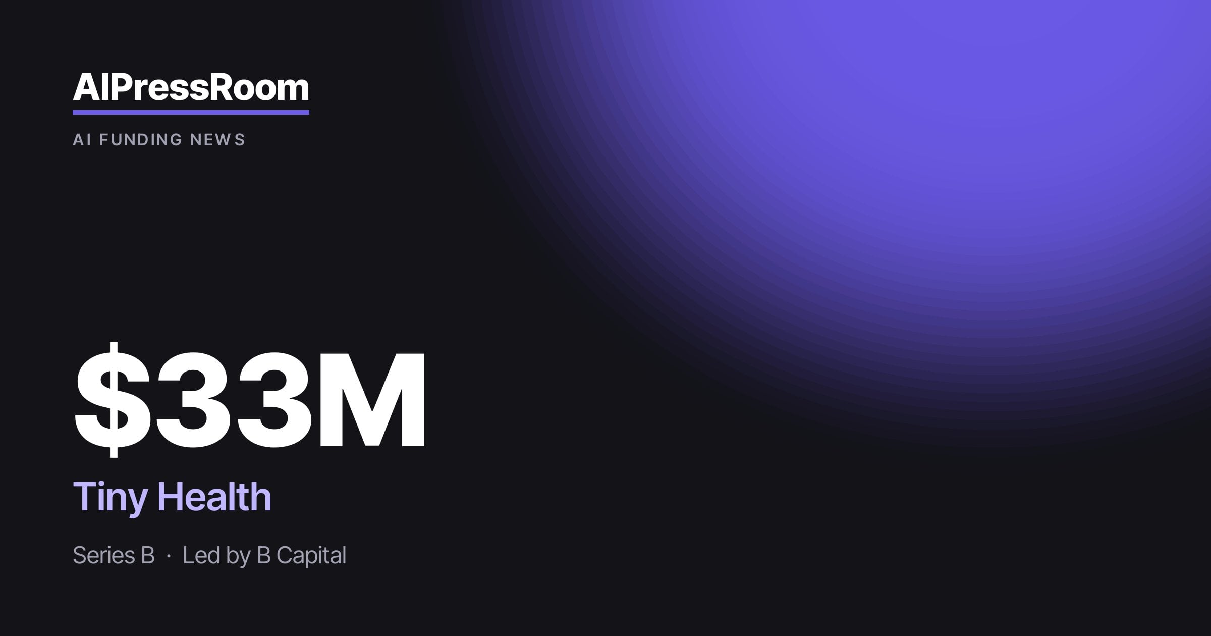 Tiny Health raises $33M