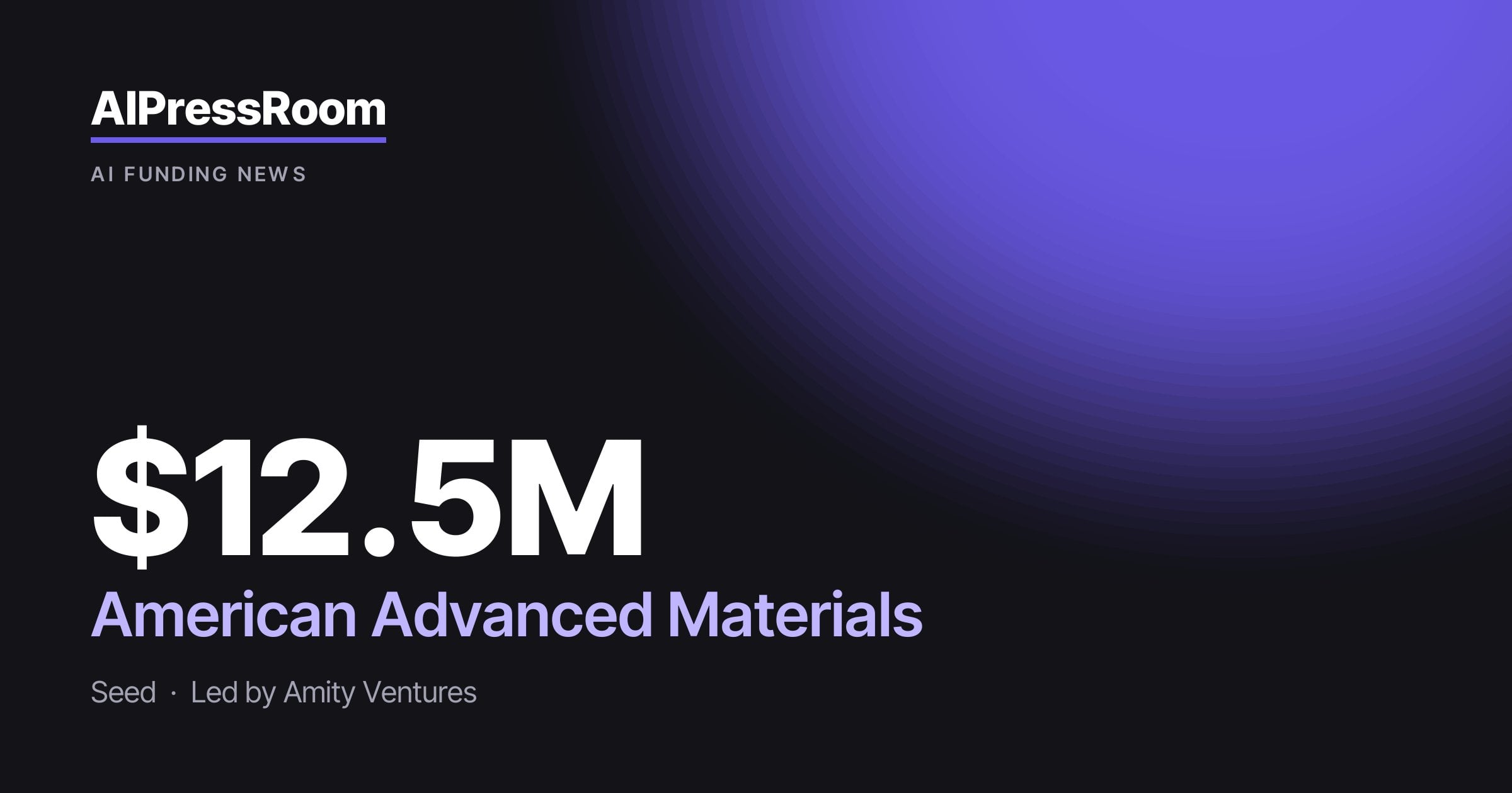 American Advanced Materials raises $12.5M