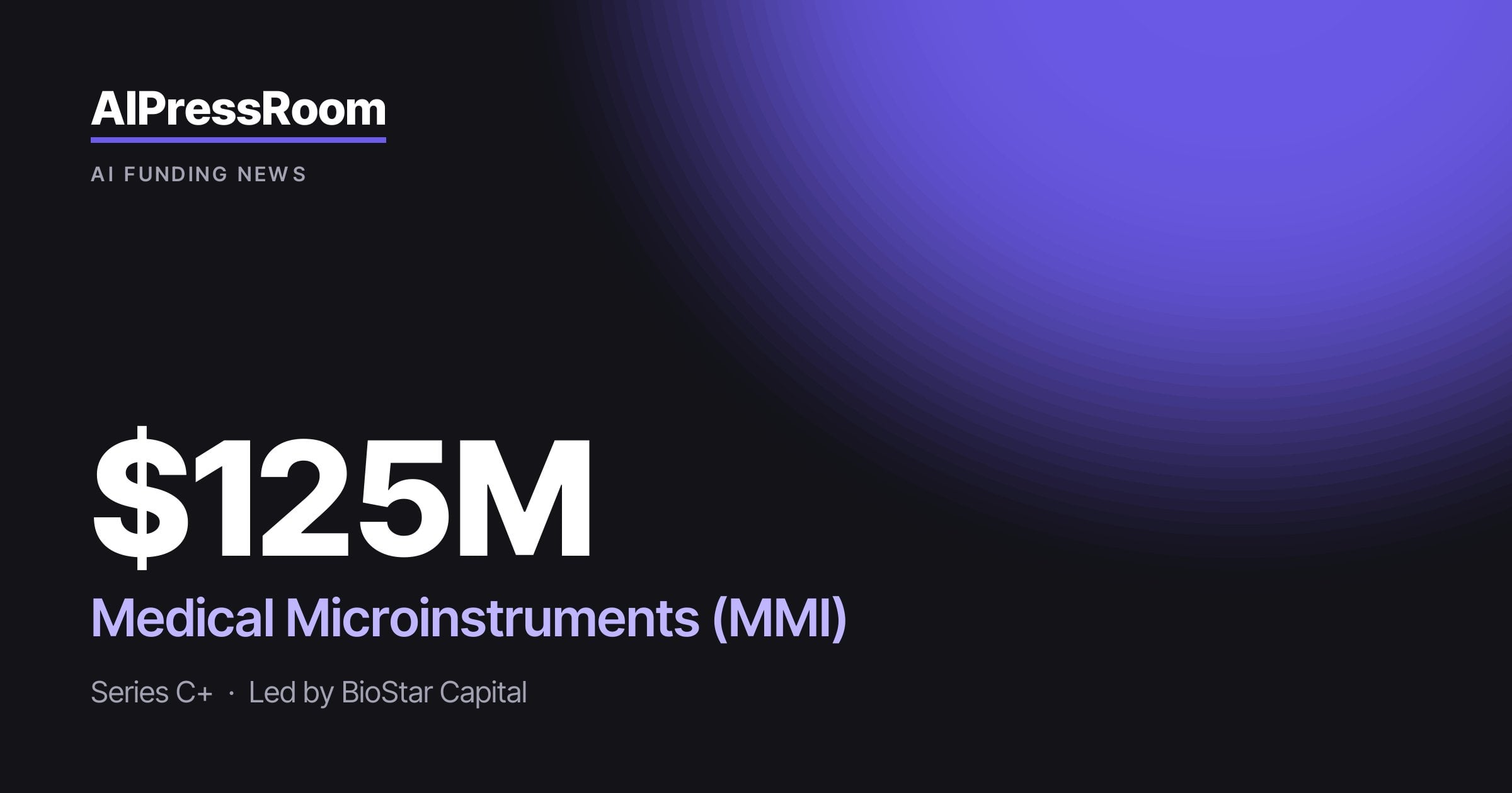 Medical Microinstruments (MMI) raises $125M