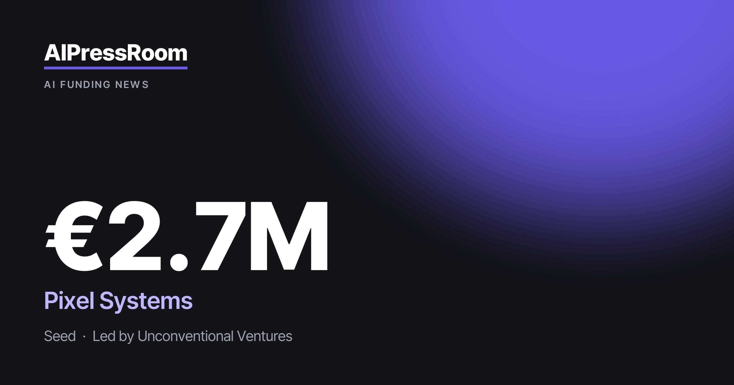 Pixel Systems raises €2.7M